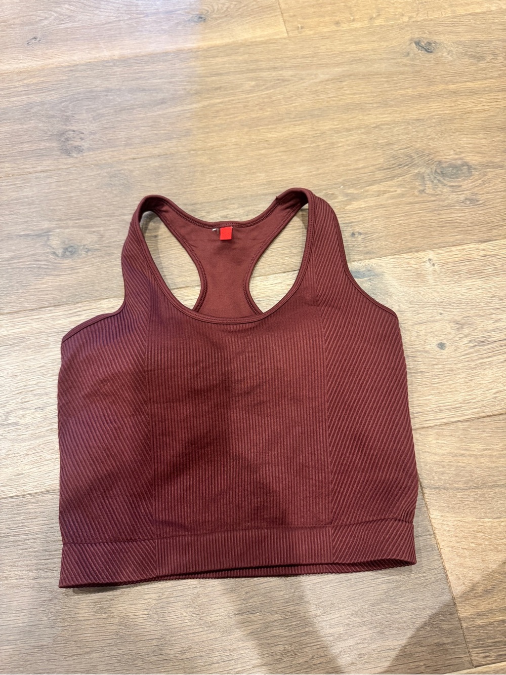 Wilson ribbed Racerback Crop Tank - Burgundy